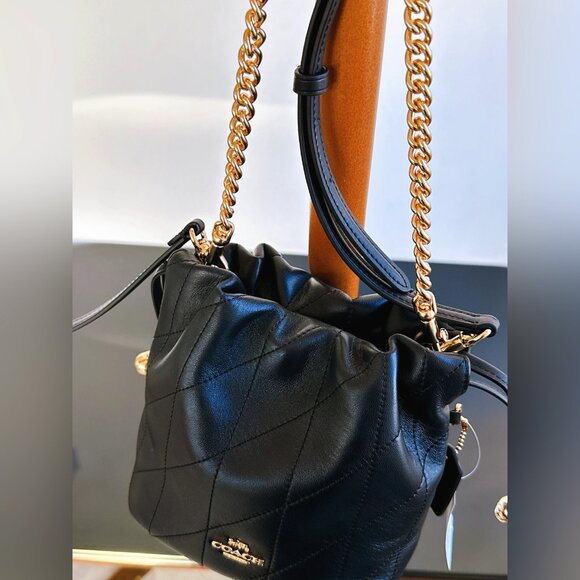 COACH Faye Mini Drawstring Bag With Quilting - Picture 5 of 15